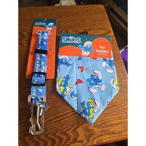 The Smurfs Adjustable Dog Seat Belt & Bandana  (Brand New)